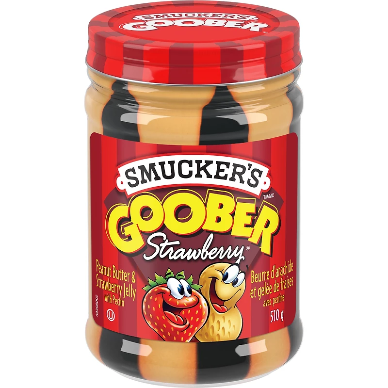 Smucker's Goober Peanut Butter & Strawberry Jelly with Pectin, 510g, Ultimate combo of Peanut Butter & Strawberry Spread.