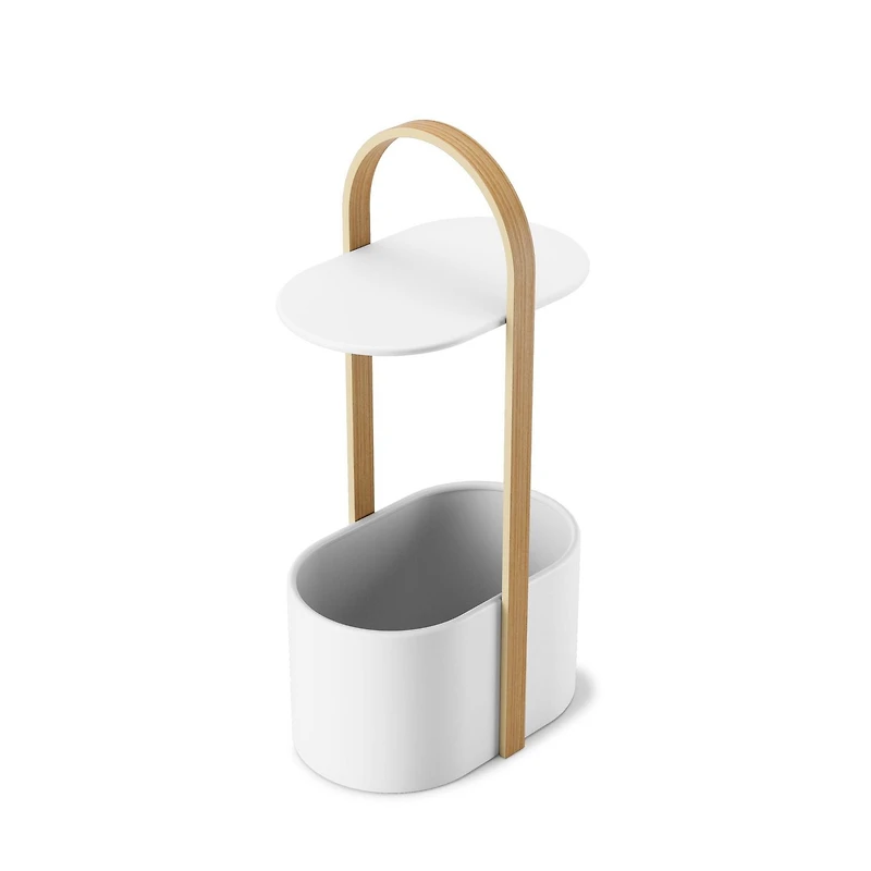 Umbra BELLWOOD - Tablette range magazines et cables blanc et bois