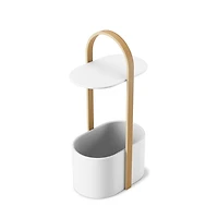 Umbra BELLWOOD - Tablette range magazines et cables blanc et bois
