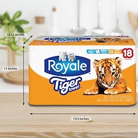 Royale Tiger Strong Paper Towel, 12 Large Rolls Equal 18 Regular Rolls