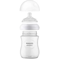 Philips Avent Natural Baby Bottle With Natural Response Nipple, Clear, 4oz, 3 pack, SCY900/03, Avent Natural Bottle Clear 4oz 3pk