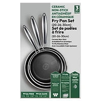 Kitchen Star Cladtec Series Fry Pan, 3 Piece Set, 20-26-30 cm
