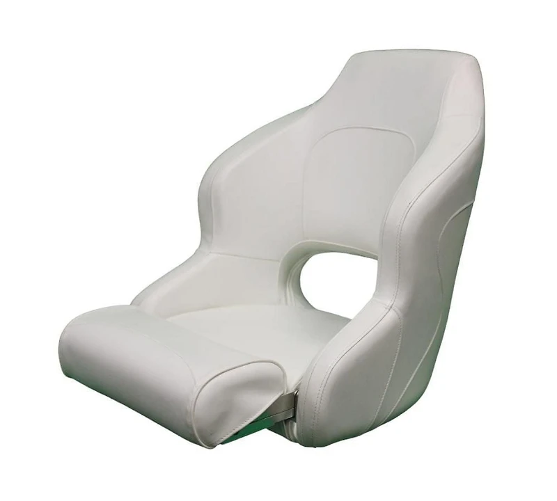 Blue Dog Marine Siège baquet de qualité supérieure, rembourrage en mousse extra épaisse, siège de bateau de luxe, style baquet, siège de capitaine confortable, élégant et durable – Blanc