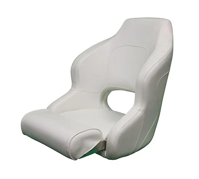 Blue Dog Marine Siège baquet de qualité supérieure, rembourrage en mousse extra épaisse, siège de bateau de luxe, style baquet, siège de capitaine confortable, élégant et durable – Blanc