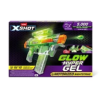 XSHOT Hyper Gel Glow In The Dark NightStrike Blaster (5,000 Glow In The Dark Hyper Gel Pellets) by ZURU, Foam Blaster