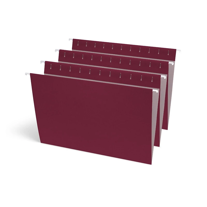 Continental Letter Size Hanging Folders. Burgundy Colour, 6 Count