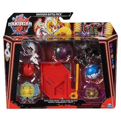 Bakugan Battle 5-Pack, Special Attack Smoke, Nillious, Mantid, Hammerhead, Pen-G; Customizable, Spinning Action Figures, Kids Toys for Boys and Girls 6 and up
