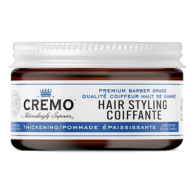 Cremo Thickening Hair Styling Pomade, High Hold, Low Shine, 113g