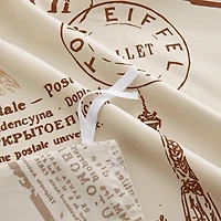 Literie Marina Décoration ultra douce et soyeuse en rayonne de bambou, imprimée toutes saisons, avec taie d'oreiller, motif Tour Eiffel ivoire