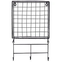 Truu Design, Grid Floating Wall Shelves with Hooks, Set of 2