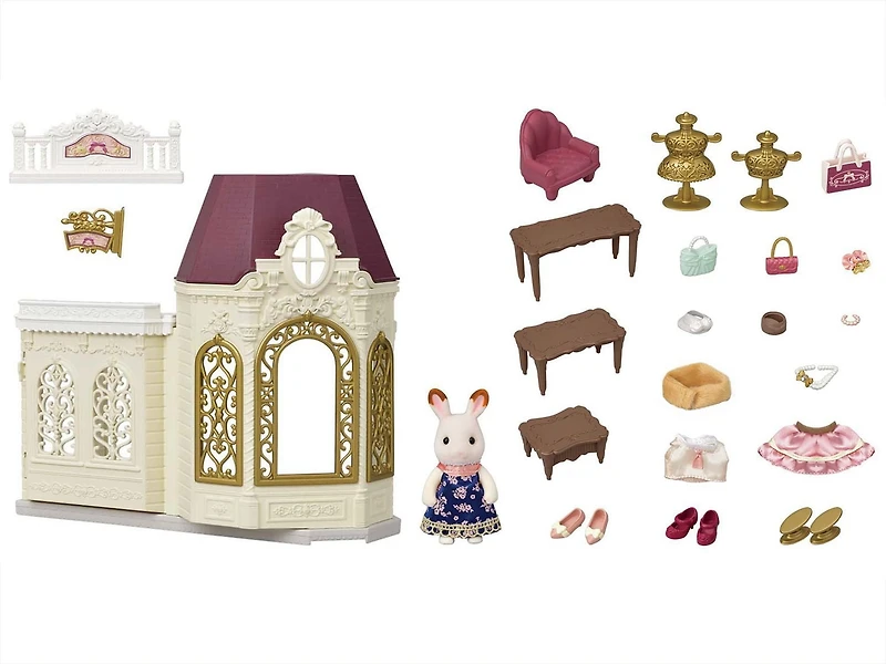 Calico Critters Boutique de Mo Maison de Poupée avec Figurine et Accessoires de Mode