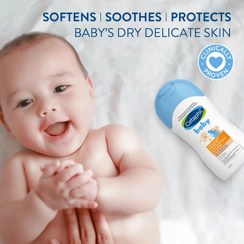 Cetaphil Baby Moisturizing and Massage Oil with Organic Calendula | 99% Natural | Paraben, Colourant and Mineral Oil Free | 200ml