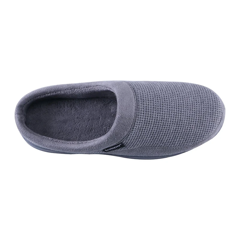 Pantoufles IsotonerMD Kyle 2 en tricot gaufré avec bordure en microsuède pour hommes