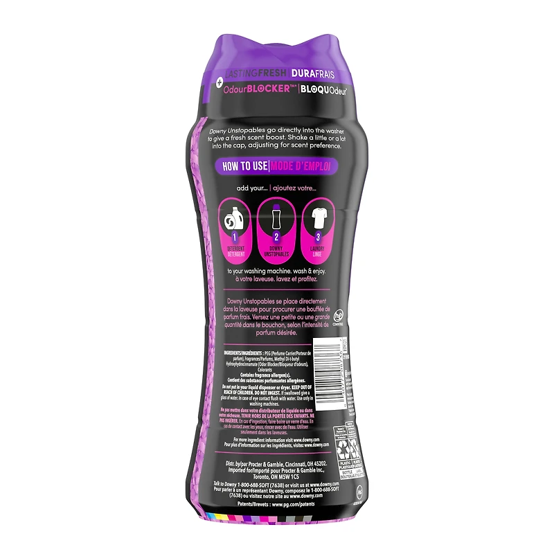 Downy Unstopables In Wash Scent Booster Beads, Lush Scent, Laundry Beads for Odour Protection, Downy Scent Booster Beads, Laundry Scent Boosters, 379G