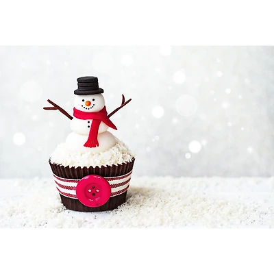 Christmas Cutting Board Snowman Cupcake - Set of 2