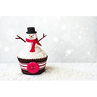 Christmas Cutting Board Snowman Cupcake - Set of 2
