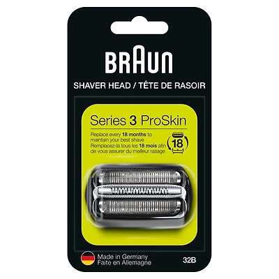 Braun Series 3 32B Electric Shaver Head Replacement Cassette - Black
