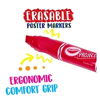 Crayola Project Erasable Poster Markers, 6 Count, Bold colours that you can erase