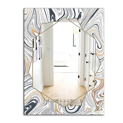 Designart 'Marbled Diamond 14' Modern Mirror - Contemporary Large Wall Mirror - 24x36