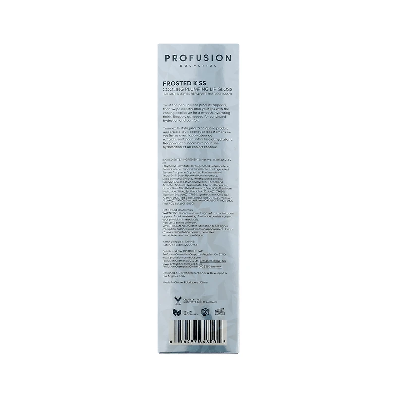 Profusion Cosmetics | Frosted Kiss Cooling Plumping Lip Gloss- Chilled Rose
