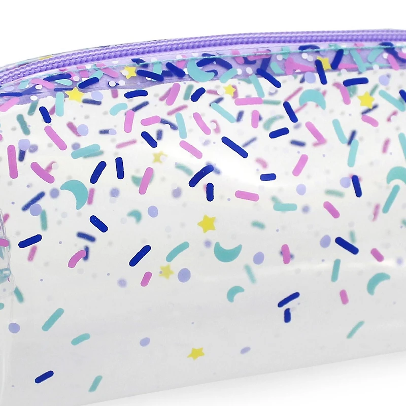 Pen+Gear Clear Fashion Pencil Pouch with Party Candy Sprinkles Print