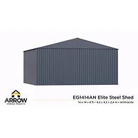 Abri de rangement en acier Arrow Elite, 14 x 14 pi, Anthracite