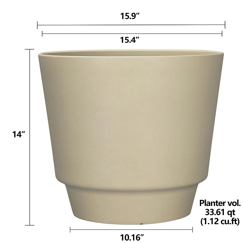 16 in. Calais Planter, Resin Planter