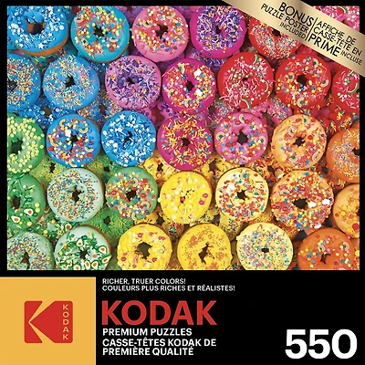 Kodak 550 Piece Jigsaw Puzzle - Rainbow Donuts