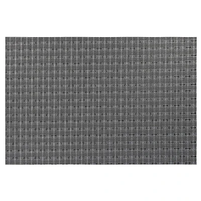 Set De Table En Pvc Tissé Tissage Noir - Lot De 12