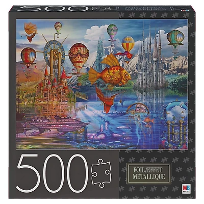 500-Piece Adult Jigsaw Puzzle with Foil Accents, Fantasy Panorama