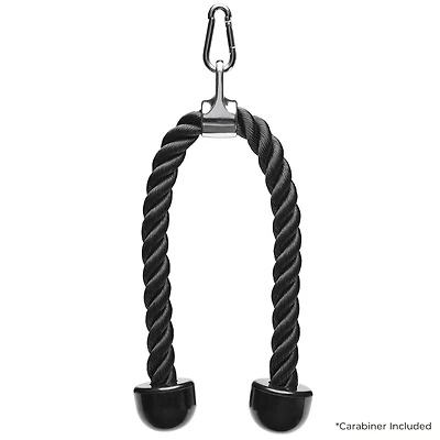 Sunny Health & Fitness Tricep Push Down Non-Slip Rope Cable Attachment 27 Inches Exercise Machine Pulley System Gym Workout Face Pull, Bicep Hammer Curl, Overhead Extension, Abdominal - SF-XFA013