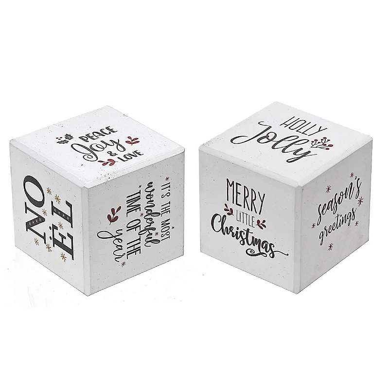 Christmas Holiday Cheer Cube Decor