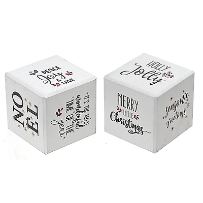 Christmas Holiday Cheer Cube Decor