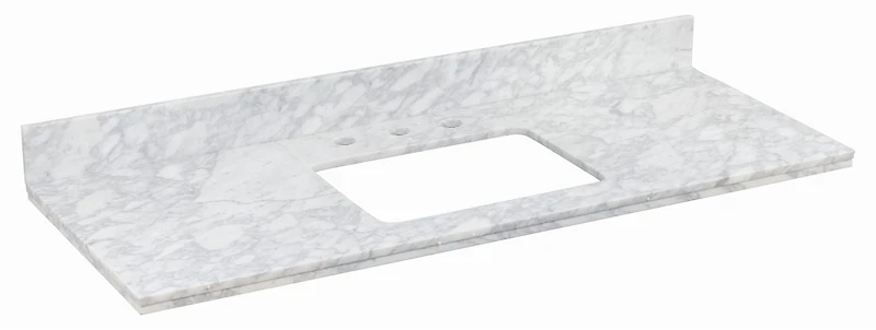 47,5 po. W 18,25 po D Stone Top En Bianca Carara Couleur Pour 3H8-po. Robinet AI-17456