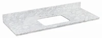 47,5 po. W 18,25 po D Stone Top En Bianca Carara Couleur Pour 3H8-po. Robinet AI-17456