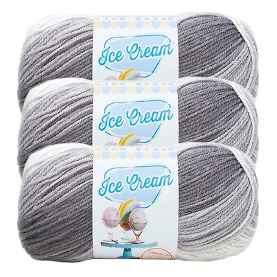 Lion Brand Ice Cream® Yarn #3 Light/DK Yarn 100g/360m 3-Pack