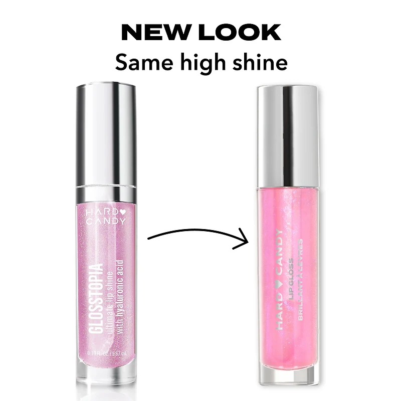 Hard Candy Glosstopia Lip Gloss, High-Shine, Hydrating, Hyaluronic Acid