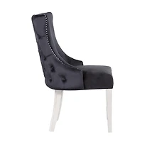 PLATA IMPORT- STONEFORT  DINING CHAIR  IN BLACK - STEEL LEGS