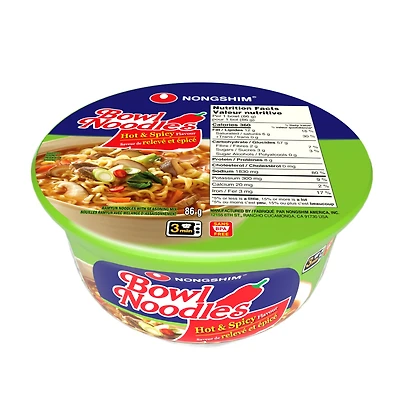 Nongshim Relevé et épicé Bol Nouilles Soup 86g , Micro-ondable