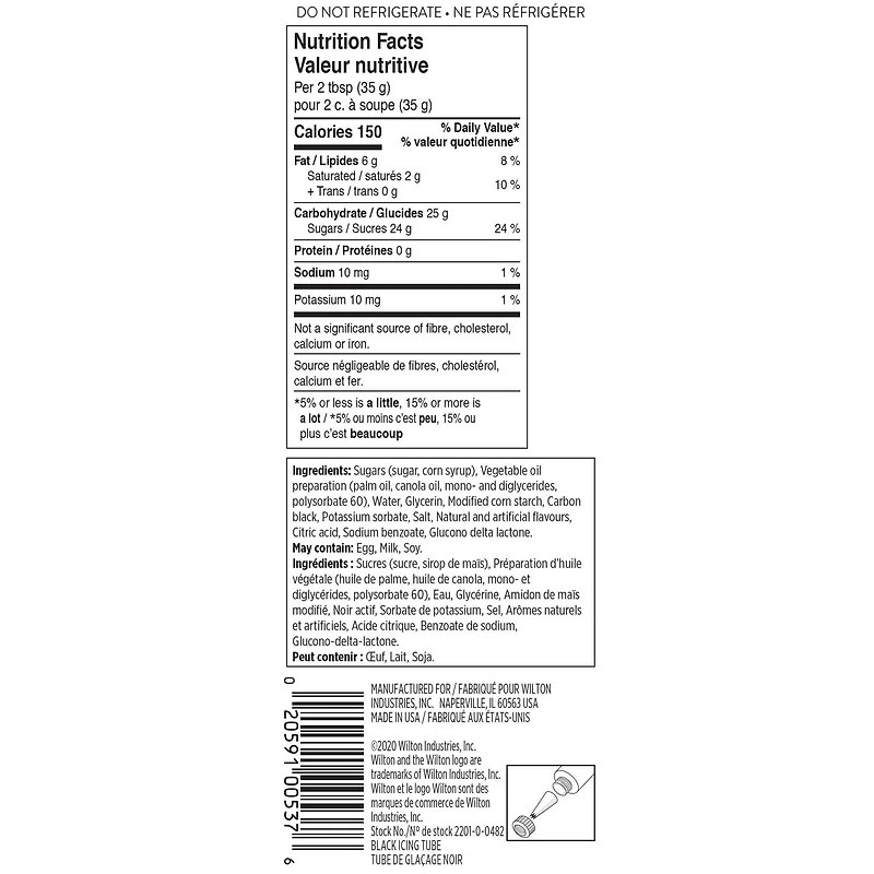 Tube de glaçage noir prêt à l’emploi Wilton Glaçage noir, 120 g (4,25 oz)