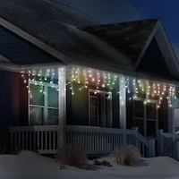 240 5MM LED ICICLE, INDOOR/OUTDOOR, TWINKLING, ADAPTOR, CLEAR WIRE, MULTICOLOUR, CONNECTABLE