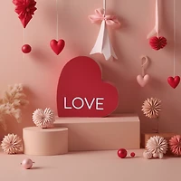 Comment célébrer le décor des signes d'amour rouge du bois