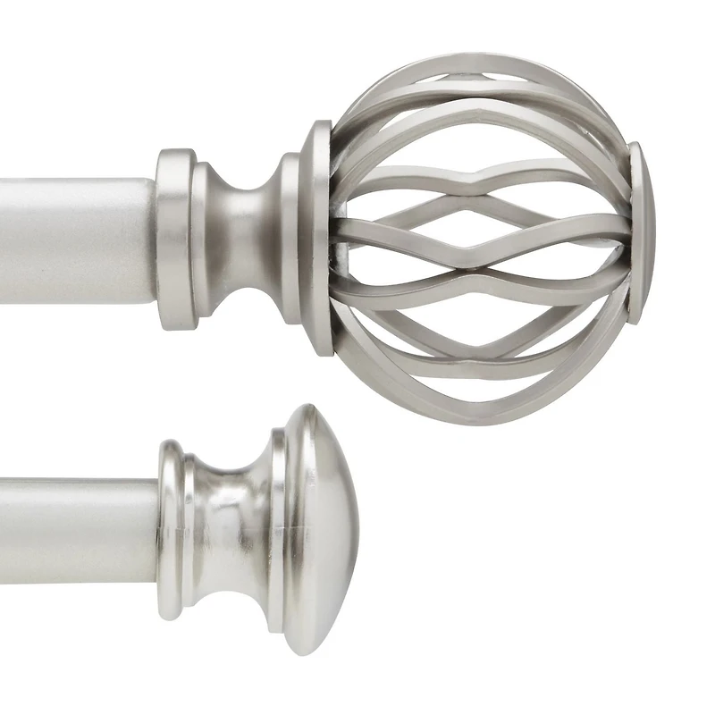 Hometrends Lattice 3/4" Nickel Double Drapery Rod Set