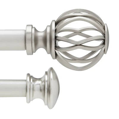 Hometrends Lattice 3/4" Nickel Double Drapery Rod Set