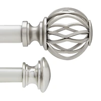 Hometrends Lattice 3/4" Nickel Double Drapery Rod Set