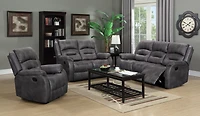 K-Living Larissa Recliner 3pcs Sofa Set in Grey Palomino Fabric