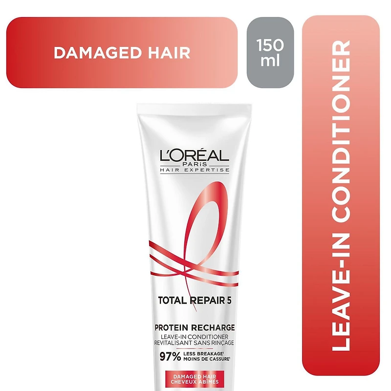 L'Oréal Paris Leave in Conditioner Hair Expertise Total Repair 5, Strength Recharge Leave-In Treatment 150 ml