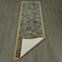 Tapis contemporain à motif de feuilles et à sous-couche en caoutchouc de la collection Ottohome