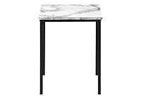 Monarch Specialties Table Set, 3pcs Set, Coffee, End, Black Metal, White Marble Look Laminate, Contemporary, Modern