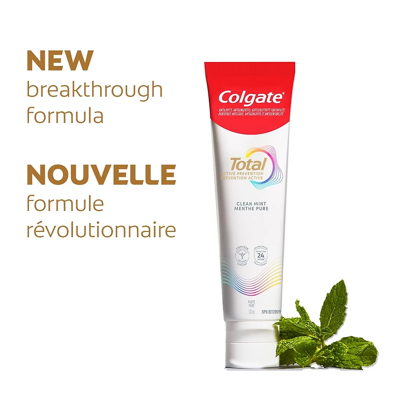 Colgate Total Active Prevention Clean Mint Toothpaste, 120 mL